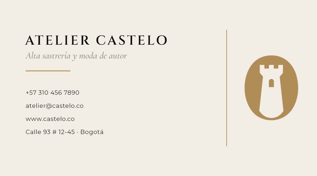 Castelo · Tarjeta · reverso