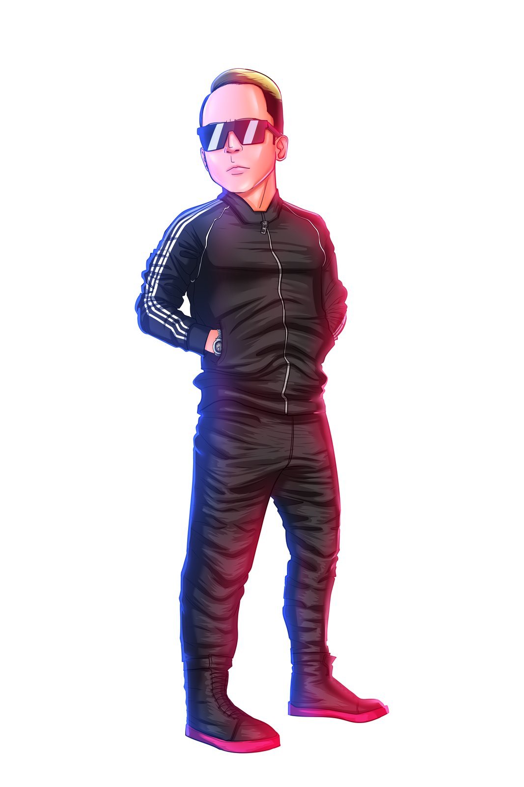 DJ — Fondo Azul y Rojo